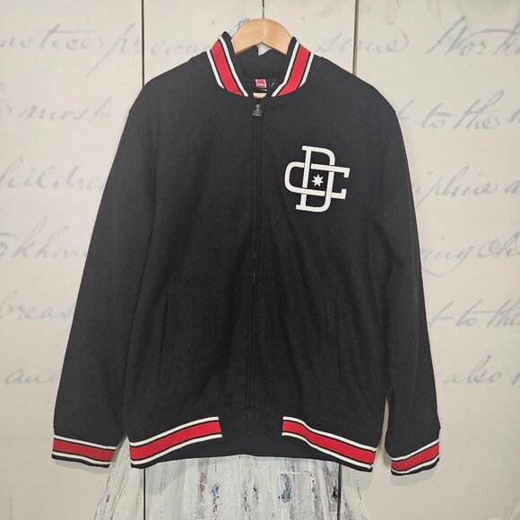 DC Rob Dyrdek Varsity Jacket Mens Size XL Black Red - Picture 1 of 8
